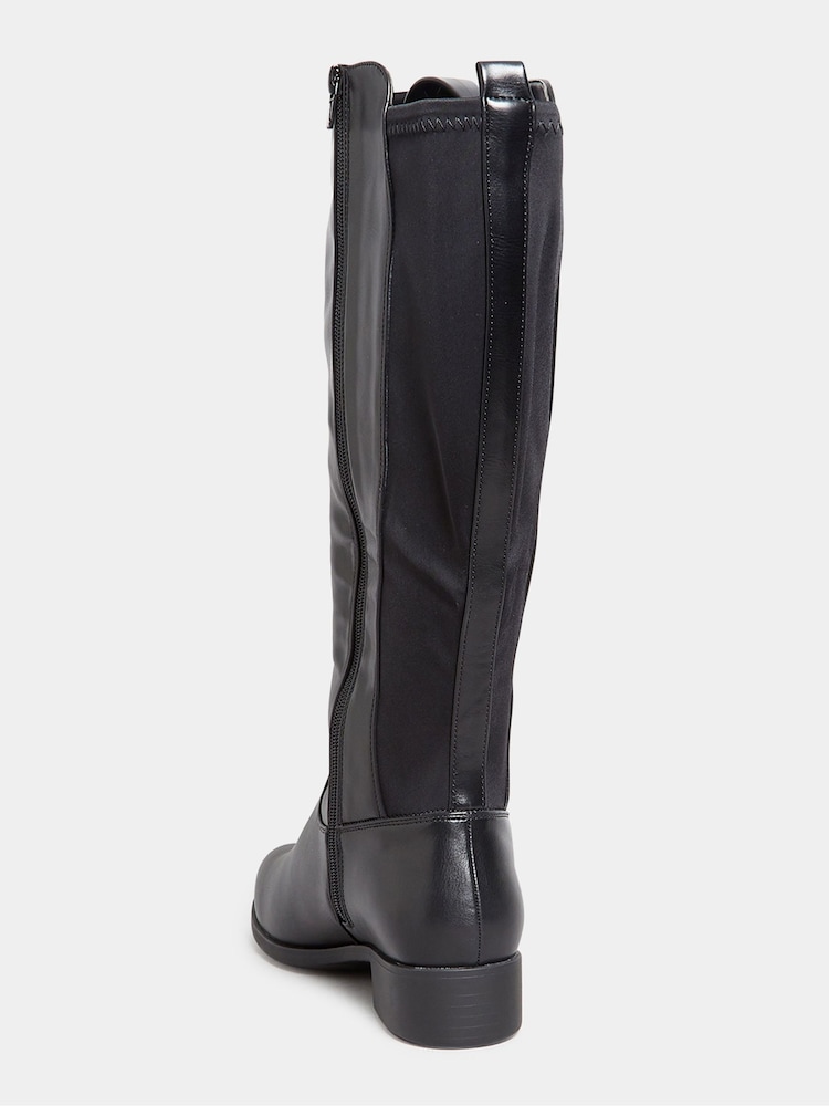 Yours Curve Black Extra Wide Fit Extra Wide Fit Stretch Knee High Boots - Image 3 of 4