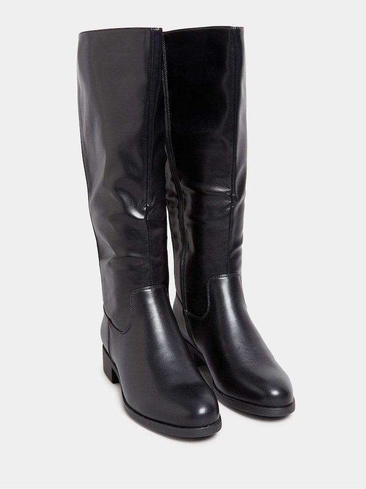 Yours Curve Black Extra Wide Fit Extra Wide Fit Stretch Knee High Boots - Image 4 of 4