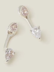 Accessorize Silver Tone Back Drop Earrings - Image 1 of 2