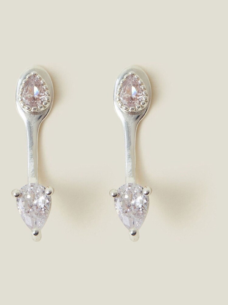 Accessorize Silver Tone Back Drop Earrings - Image 2 of 2
