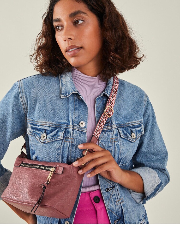 Accessorize Purple Mini Zip Cross-Body Bag - Image 5 of 5