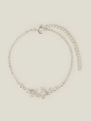 Accessorize Silver Tone Sterling Butterfly Chain Bracelet - Image 1 of 2