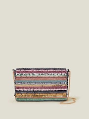 Accessorize Black Sequin Embellished Clutch Bag - Image 1 of 3