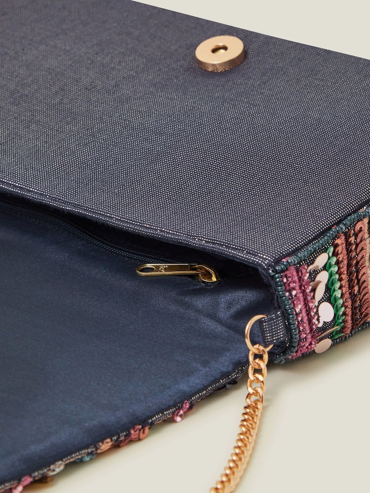 Accessorize Black Sequin Embellished Clutch Bag - Image 2 of 3