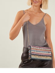 Accessorize Black Sequin Embellished Clutch Bag - Image 3 of 3