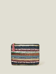 Accessorize Blue Sequin Embellished Pouch - Image 1 of 2
