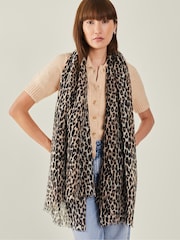 Accessorize Animal Leopard Print Lightweight Scarf - Image 1 of 3