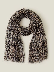 Accessorize Animal Leopard Print Lightweight Scarf - Image 2 of 3