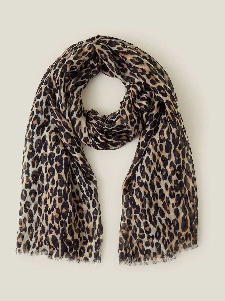 Accessorize Animal Leopard Print Lightweight Scarf - Image 2 of 3