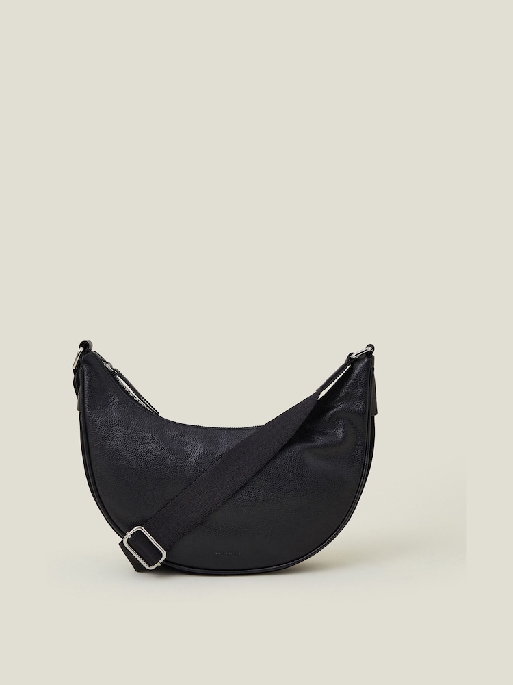 Accessorize Black Leather Sling Crossbody Bag - Image 1 of 4
