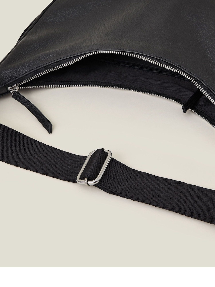 Accessorize Black Leather Sling Crossbody Bag - Image 3 of 4