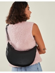 Accessorize Black Leather Sling Crossbody Bag - Image 4 of 4