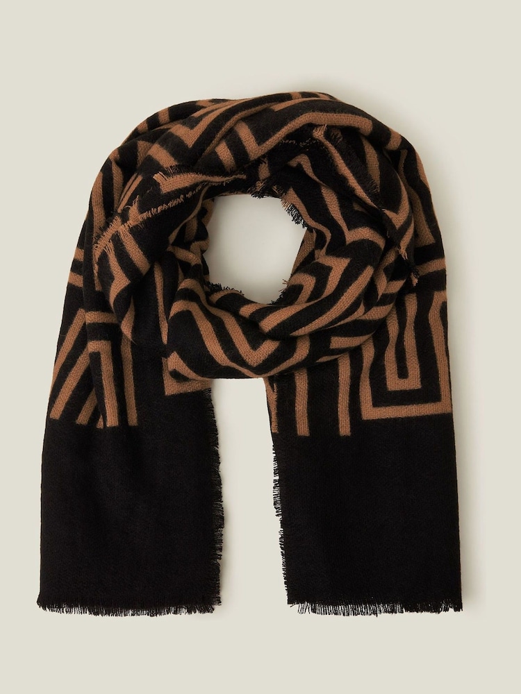 Accessorize Black Firenze Printed Scarf - Image 2 of 3