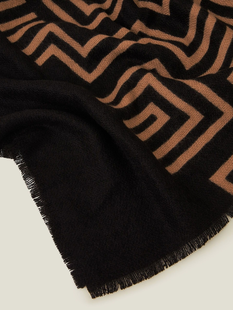 Accessorize Black Firenze Printed Scarf - Image 3 of 3 Accessorize Black Firenze Printed Scarf - Image 3 of 3