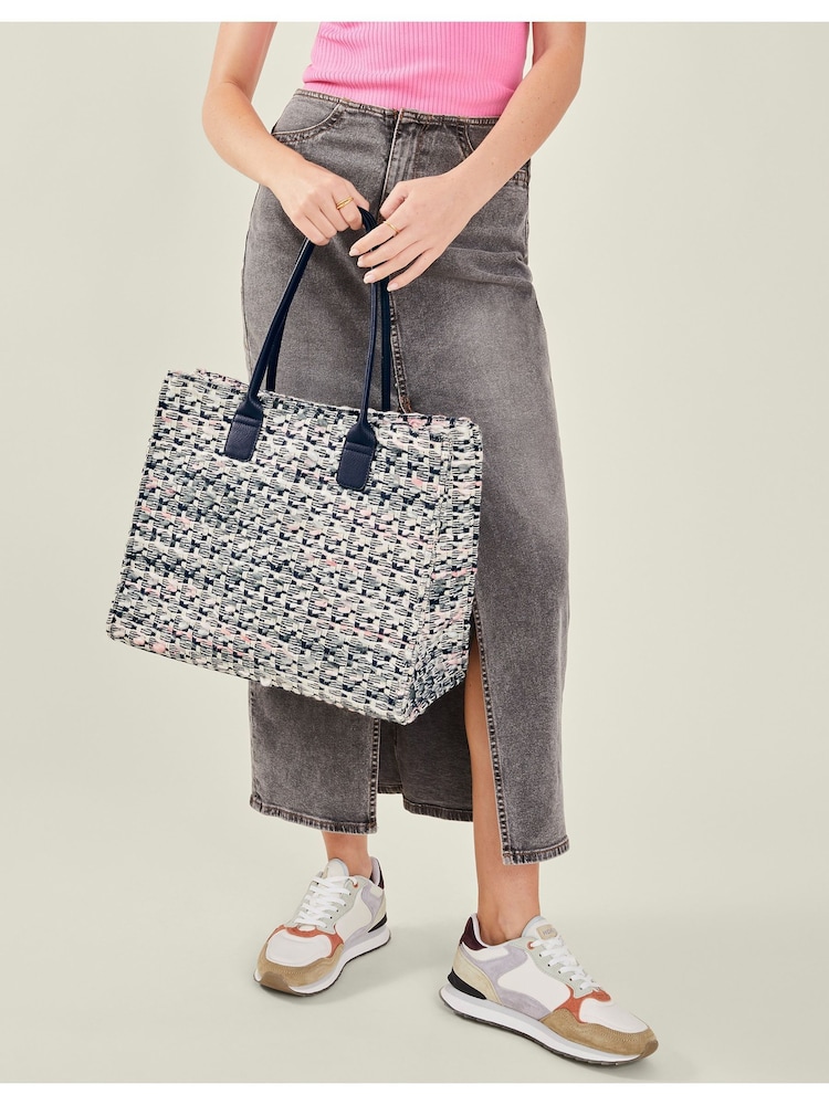 Accessorize Black Large Woven Shoulder Bag - Image 1 of 3 Accessorize Black Large Woven Shoulder Bag - Image 1 of 3