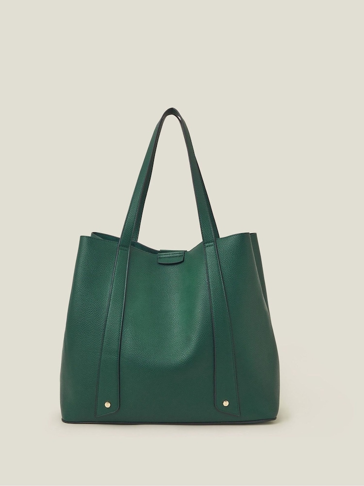 Accessorize Green Soft Faux Leather Shoulder Bag - Image 2 of 3