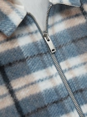 Reiss Blue Ostler 9-13 yrs Long Sleeved Hooded Check Overshirt - Image 4 of 4
