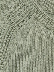 Reiss Sage Green Cloud Merino Wool-Blend Crew-Neck Jumper - Image 4 of 4