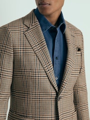 Reiss Brown Bletchley Atelier Single-Breasted Blazer in Wool Prince of Wales-Check - Image 4 of 8