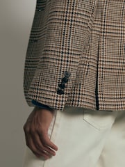 Reiss Brown Bletchley Atelier Single-Breasted Blazer in Wool Prince of Wales-Check - Image 6 of 8