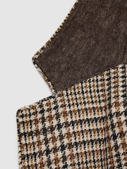 Reiss Brown Bletchley Atelier Single-Breasted Blazer in Wool Prince of Wales-Check - Image 7 of 8