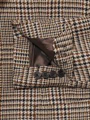 Reiss Brown Bletchley Atelier Single-Breasted Blazer in Wool Prince of Wales-Check - Image 8 of 8