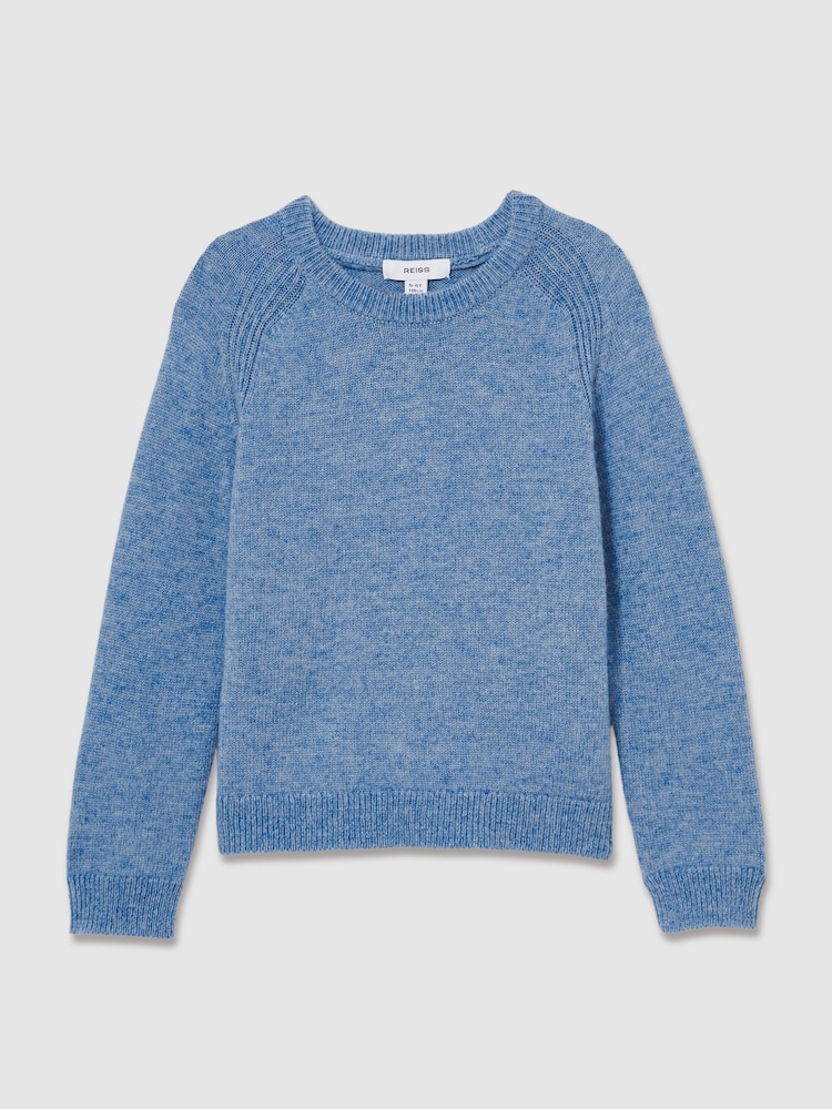 Reiss Airforce Blue Cloud 9-13 yrs Merino Wool-Blend Crew-Neck Jumper - Image 2 of 4