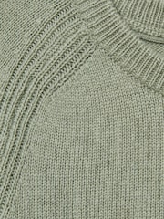 Reiss Sage Green Cloud 9-13 yrs Merino Wool-Blend Crew-Neck Jumper - Image 4 of 4