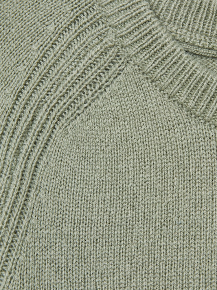Reiss Sage Green Cloud 9-13 yrs Merino Wool-Blend Crew-Neck Jumper - Image 4 of 4