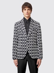 Twisted Tailor Black Slim Fit Munro Cotton Jacket - Image 1 of 4
