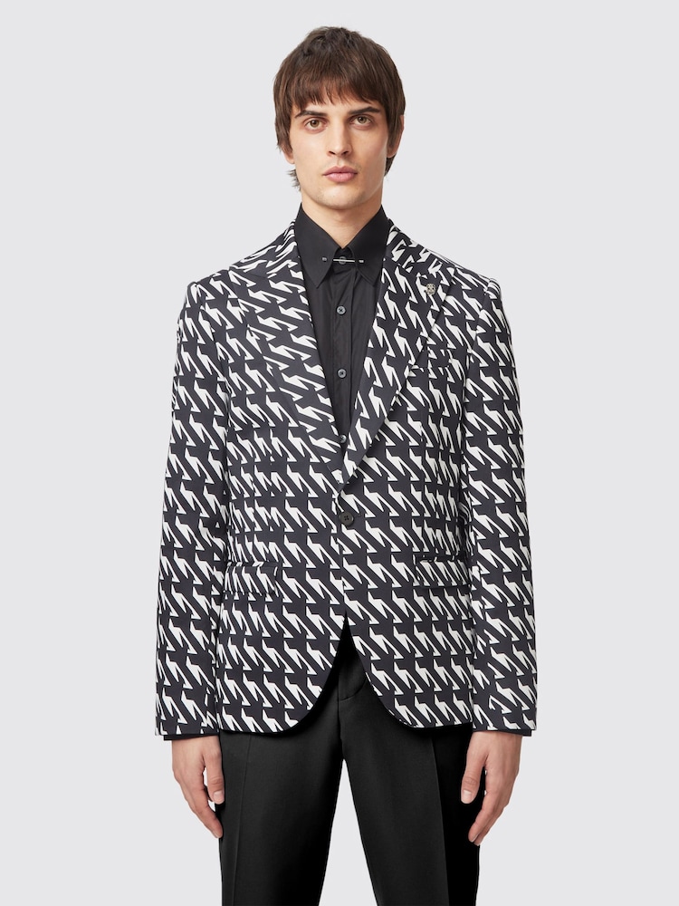 Twisted Tailor Black Slim Fit Munro Cotton Jacket - Image 1 of 4
