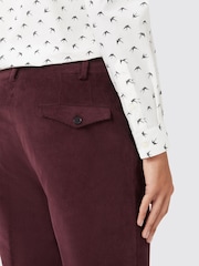 Twisted Tailor Red Slim Fit Dunmore Wine Corduroy Trousers - Image 3 of 4