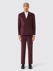 Twisted Tailor Red Slim Fit Dunmore Wine Corduroy Trousers - Image 4 of 4