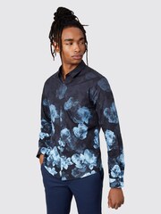 Twisted Tailor Blue Slim Fit Kember Floral 100% Cotton Shirt - Image 1 of 3