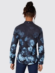 Twisted Tailor Blue Slim Fit Kember Floral 100% Cotton Shirt - Image 2 of 3