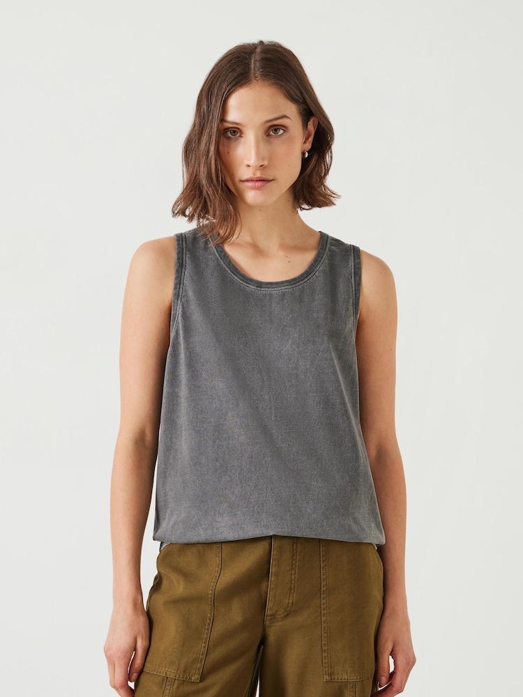 Hush Black Carla Relaxed 100% Cotton Tank - Image 1 of 5