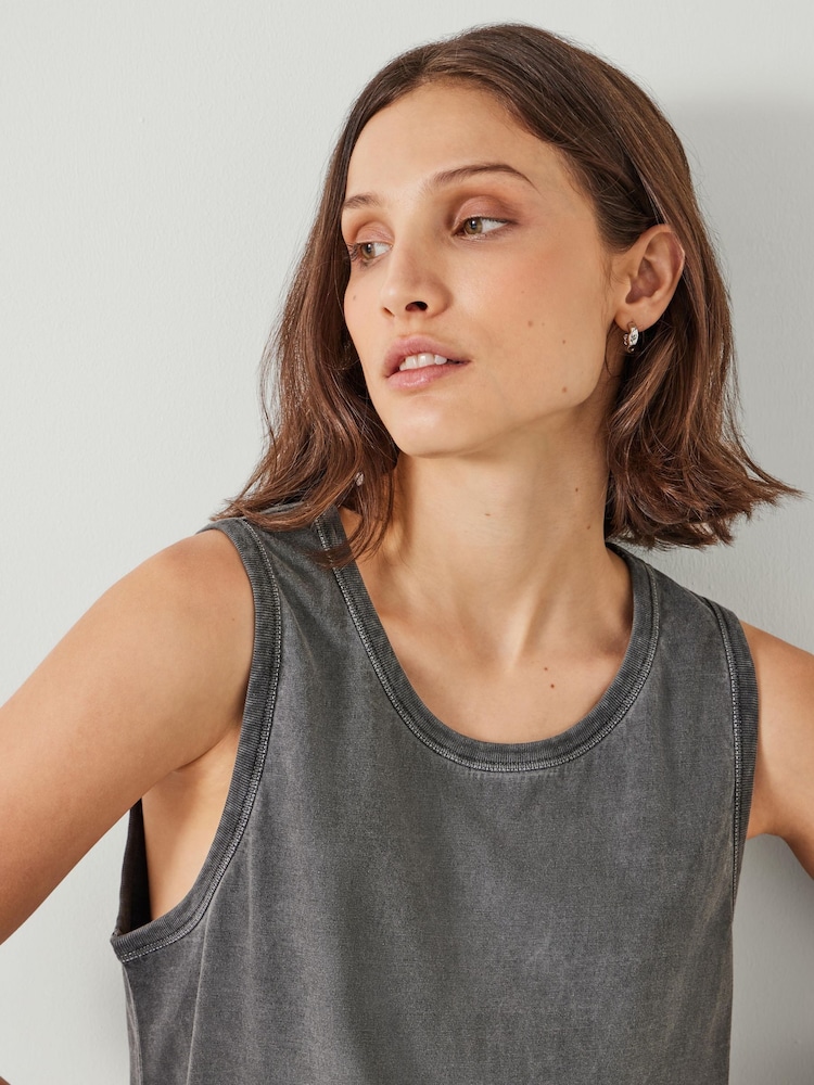Hush Black Carla Relaxed 100% Cotton Tank - Image 4 of 5