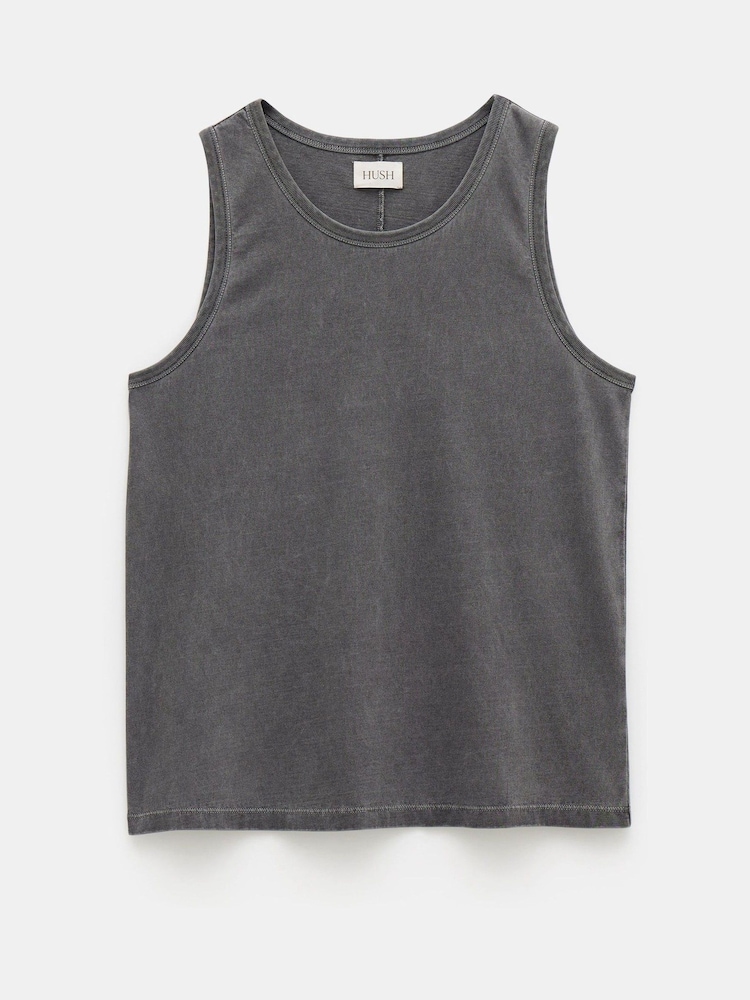 Hush Black Carla Relaxed 100% Cotton Tank - Image 5 of 5