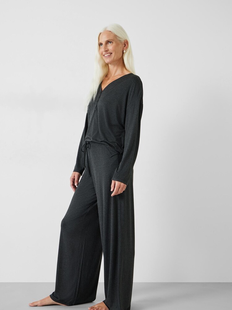Hush Grey Elmir Henley Jersey Pyjamas - Image 2 of 5