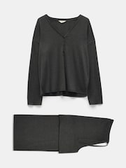 Hush Grey Elmir Henley Jersey Pyjamas - Image 5 of 5
