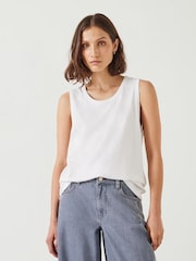Hush White Carla Relaxed 100% Cotton Tank - Image 1 of 5