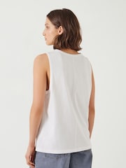 Hush White Carla Relaxed 100% Cotton Tank - Image 3 of 5