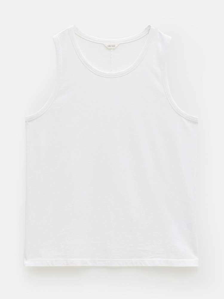 Hush White Carla Relaxed 100% Cotton Tank - Image 5 of 5