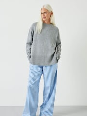 Hush Blue Amita Brushed Cotton Blend Pyjamas Trousers - Image 2 of 5