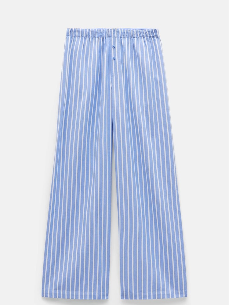Hush Blue Amita Brushed Cotton Blend Pyjamas Trousers - Image 5 of 5