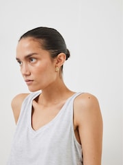 Hush Grey Sally V-Neck Jersey Vest Top - Image 2 of 4
