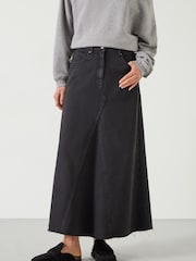 Hush Black Eva Denim 100% Cotton Maxi Skirt - Image 2 of 5