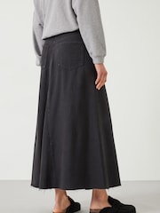 Hush Black Eva Denim 100% Cotton Maxi Skirt - Image 3 of 5