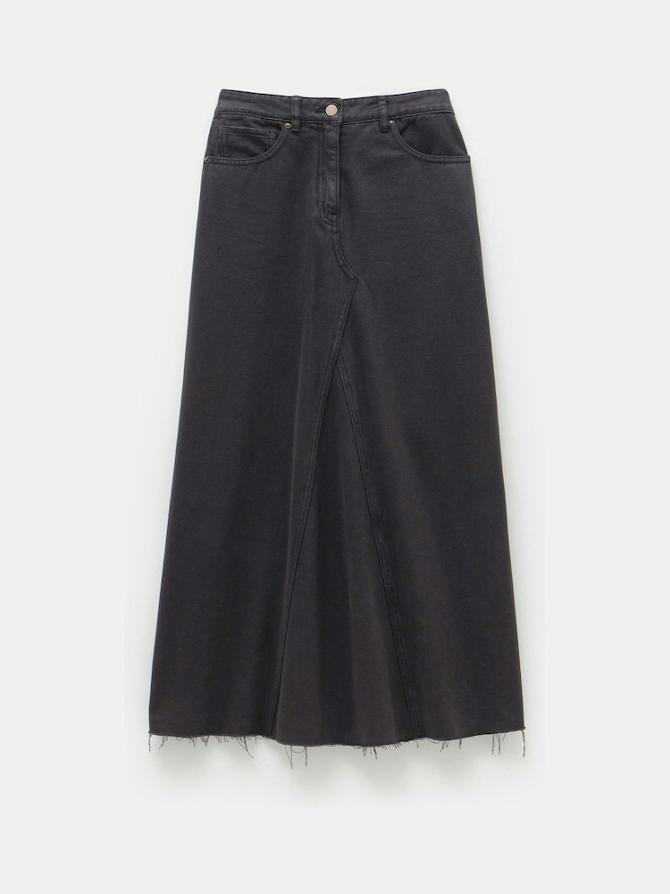 Hush Black Eva Denim 100% Cotton Maxi Skirt - Image 5 of 5