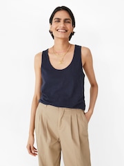 Hush Blue Cotton Slub Tank Top - Image 3 of 4